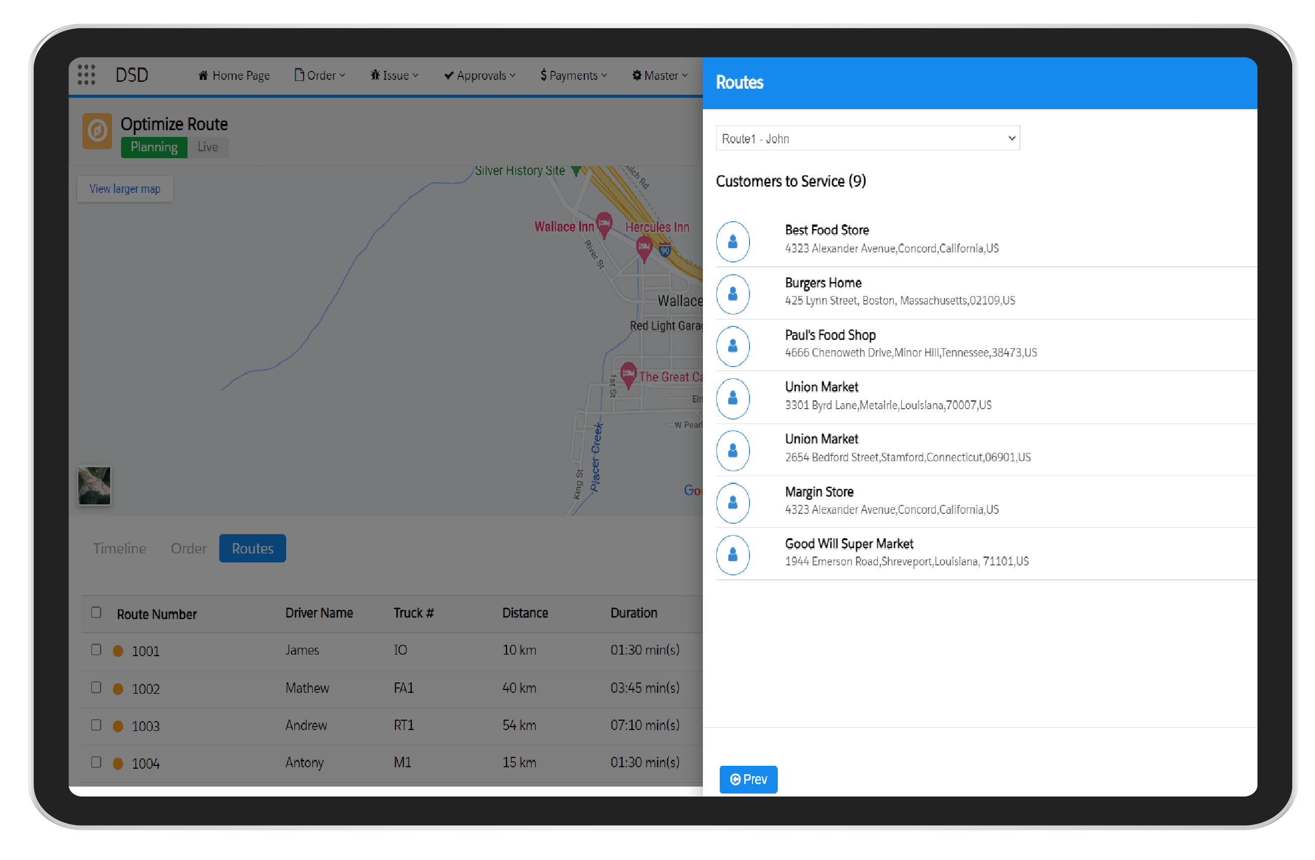 bmobile's route optimization tool